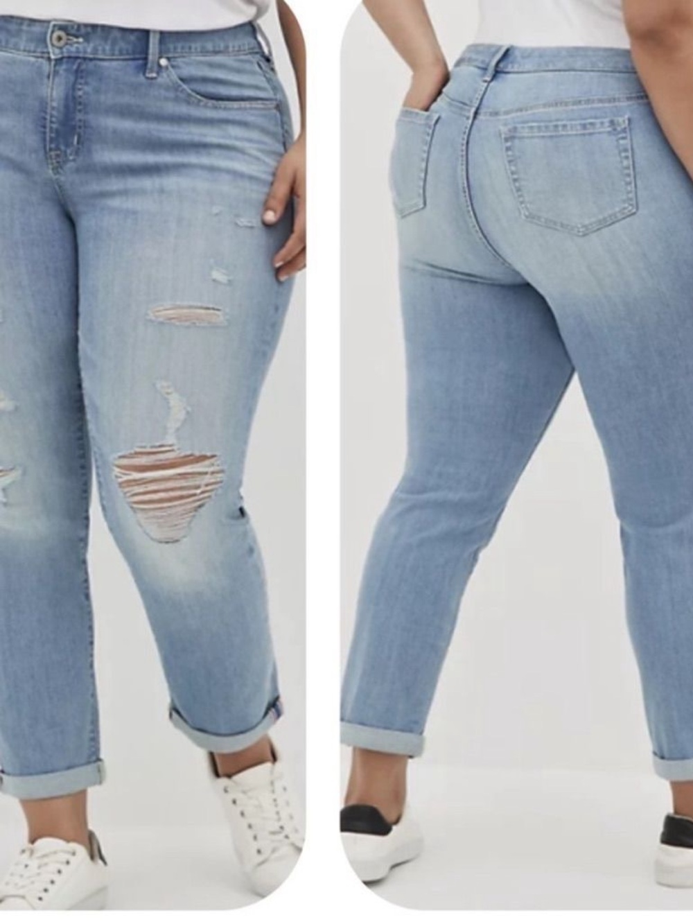 torrid Light Blue Distressed Boyfriend Jeans